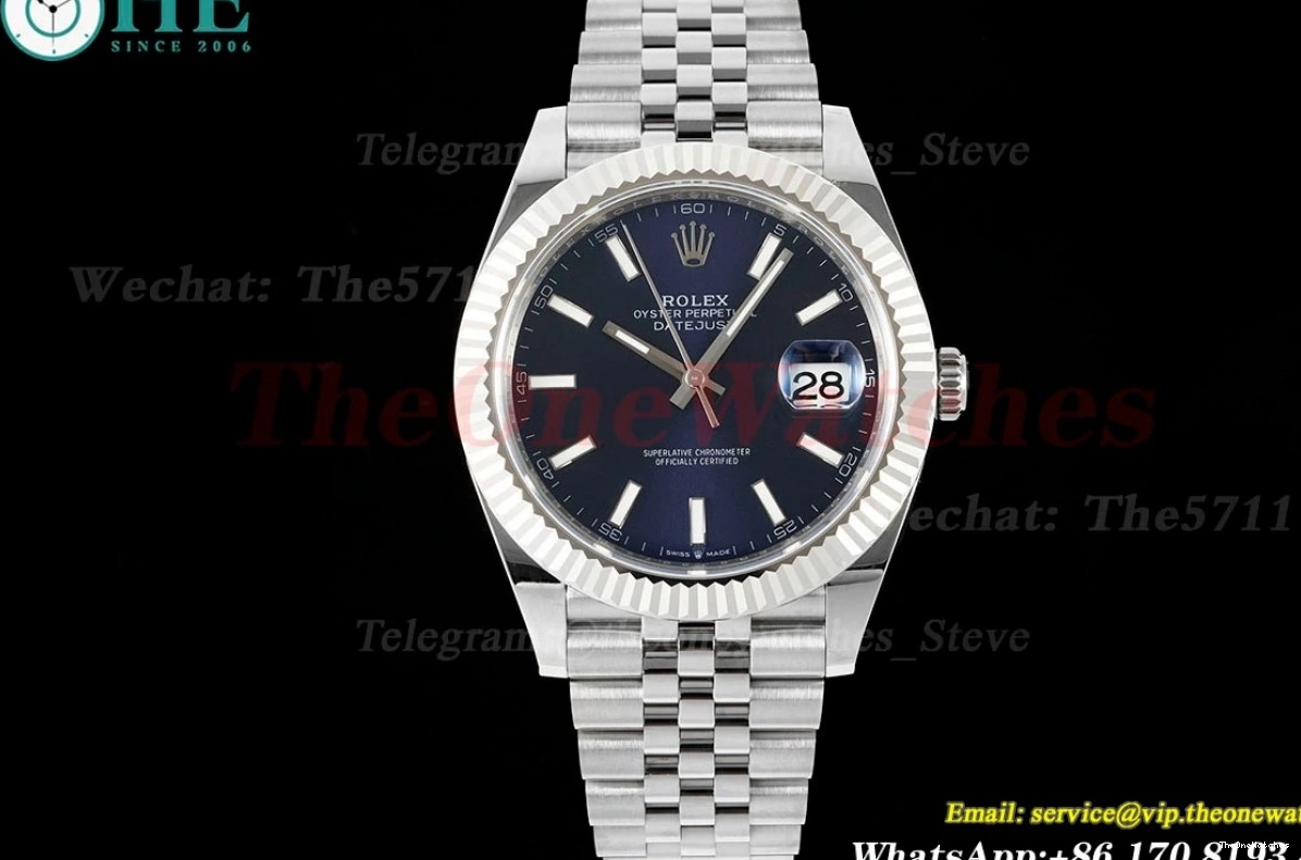 126334 Jub A3235 SS EWEF SS Blue Stk Datejust 41mm 0428